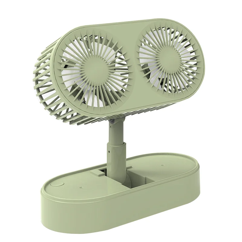 Outdoor Portable Double Motor Folding Mini USB Table Fan 360 Degrees Rotation and Lifting Design Fan