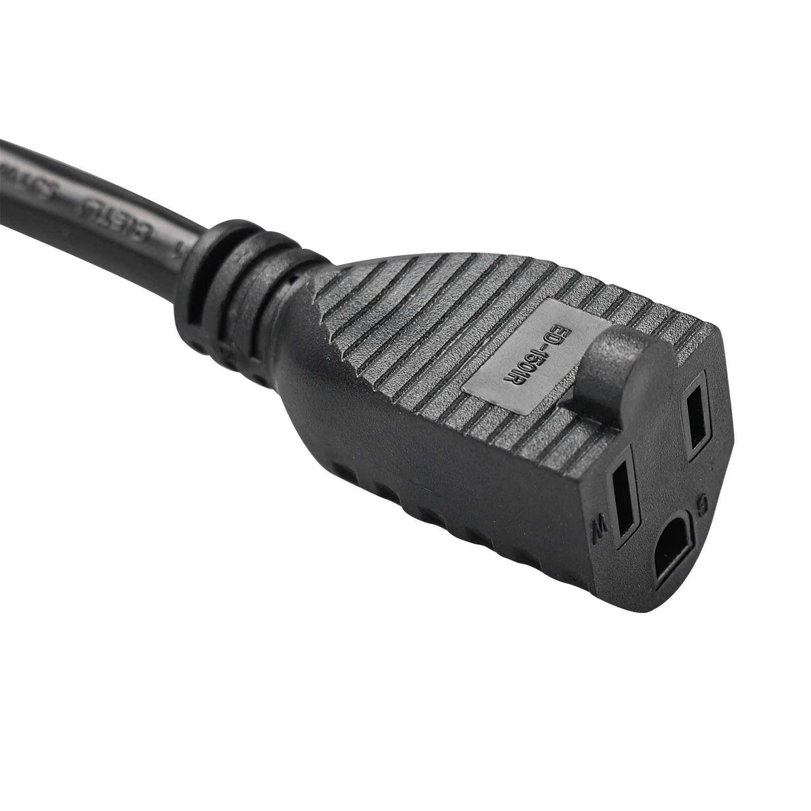 15 Amp Electrical Y Splitter Extension Cord, 1.5FT 3 Prong Extension Y Splitter Cable NEMA 5-15P to 2 x NEMA 5-15R 14/3 AWG