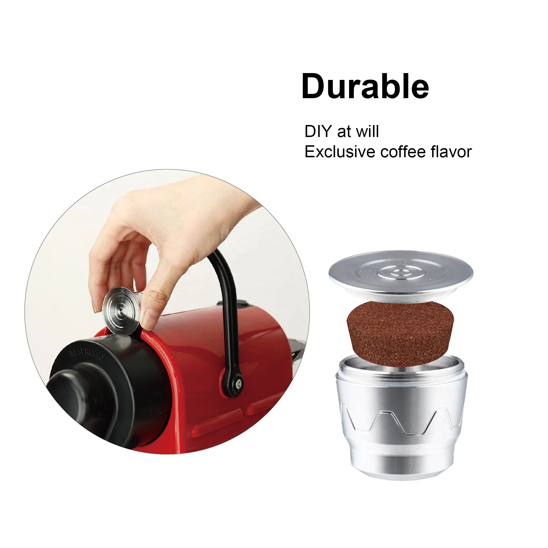 Stainless Steel Crema Espresso Reusable Capsule Coffee Pods for Refilling Capsules Pods for Nespresso Machines
