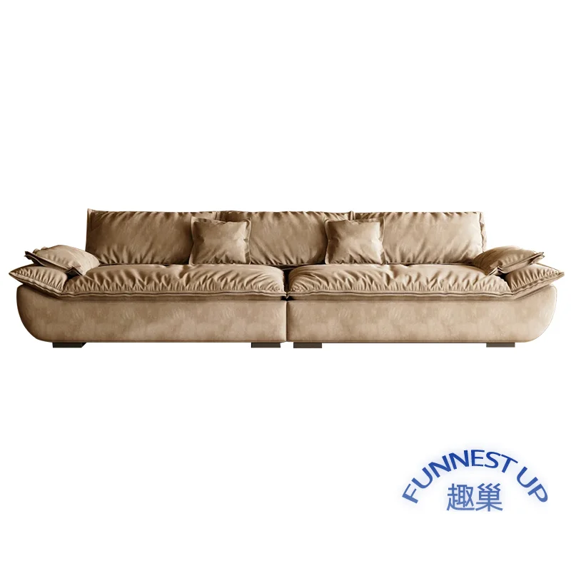 Italian sailboat Caeser Velvet Fabric sofa ultra seating depth designer sofa for living room light luxury modern lounge sofa