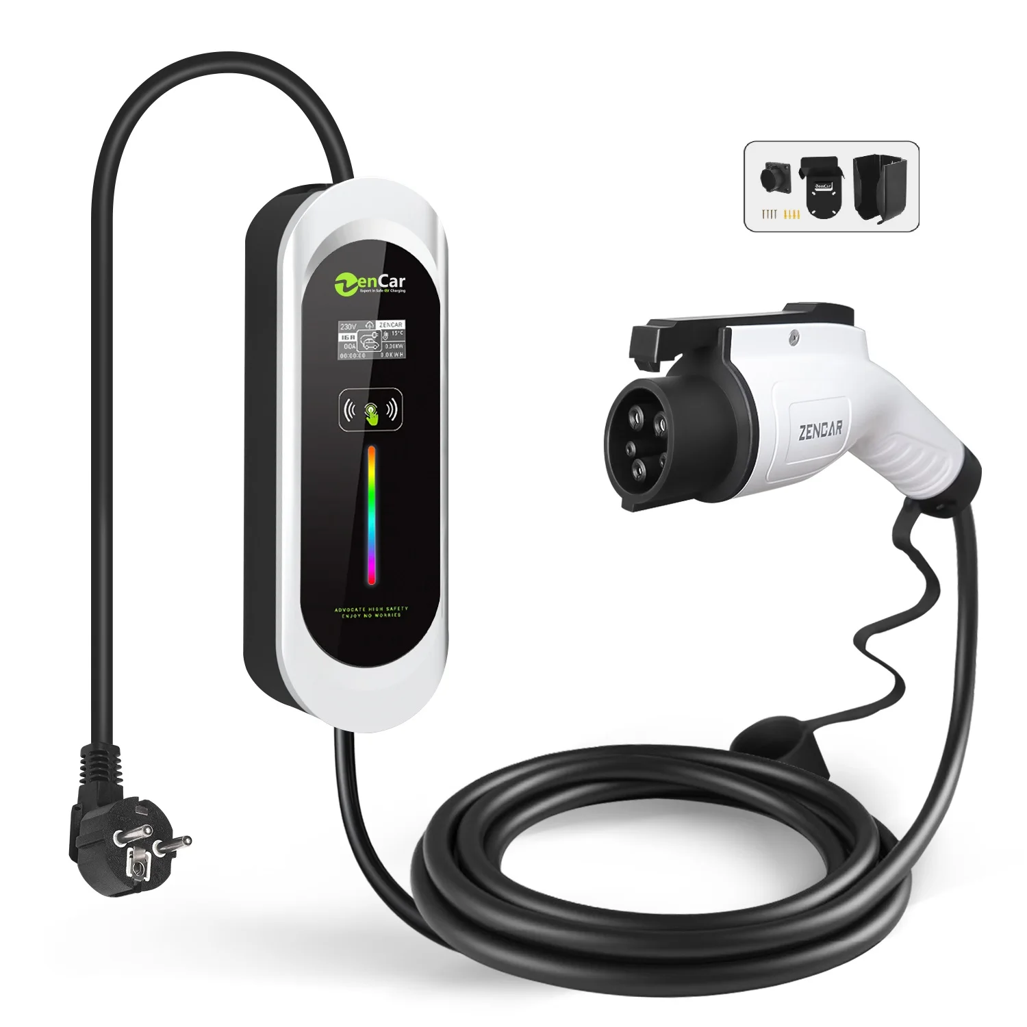 3.6kw ev charger J1772 16A level 2 car chargers type 1 plug Zencar Model E with temp sensor