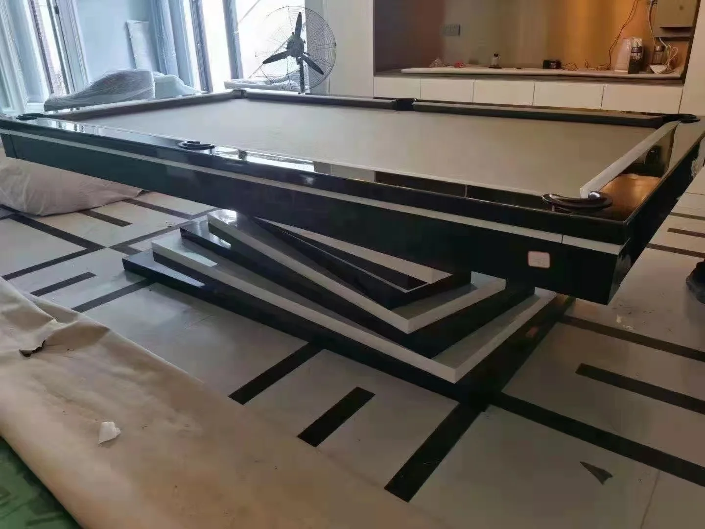 Custom multi style Chinese black 8 fancy French nine ball slate bed pool snooker billiards table for sale