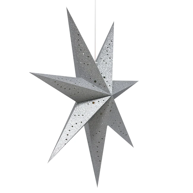 
SY Holiday Decoration Foldable Electric Grey Paper Star Lantern Hanging Light 