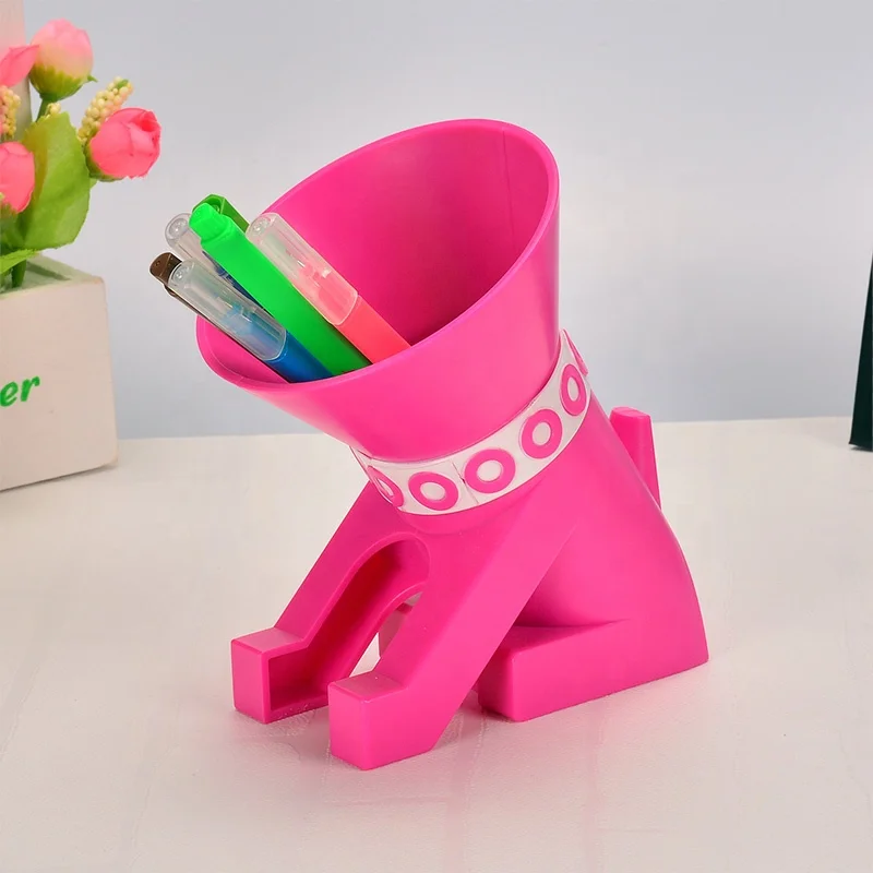 Plastic Dog Pen Holder for School Kids Hold Pens and Pencils with Lovely Design Manufacturer OEM CN;GUA