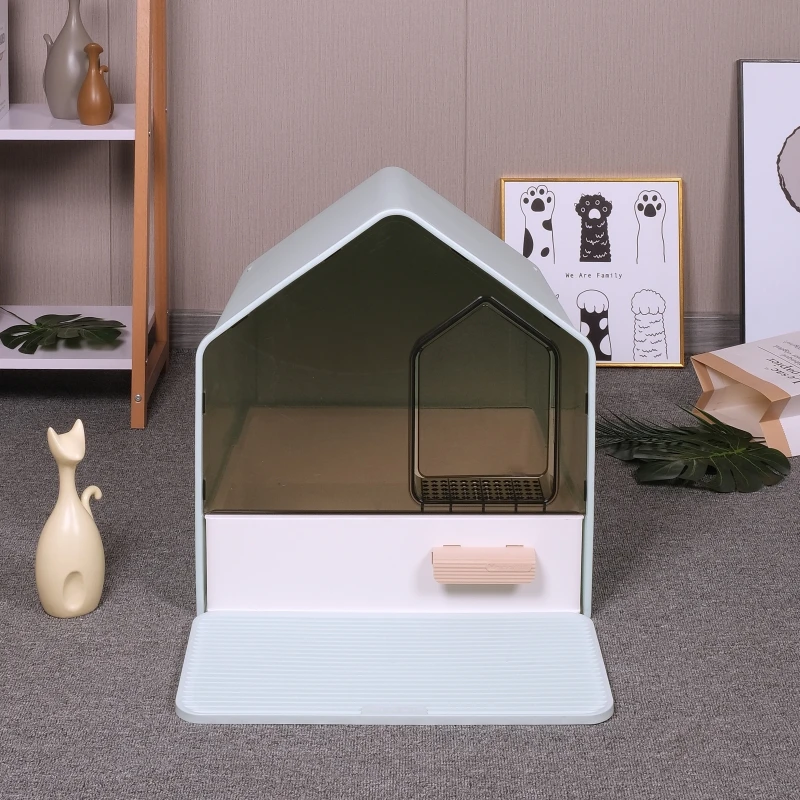 Wholesale Heightening Litter Box New Arrivals Big Capacity Toilets for Pets Extra Large Semi-enclosed Litter Box for Cats