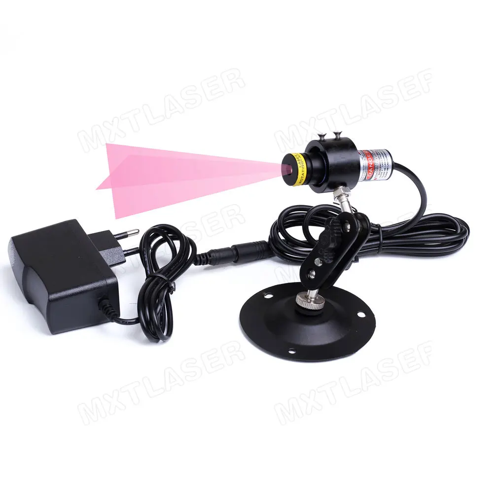 D18x65mm Focusable 650nm Cross Line 10mW--200mW Red Laser Module 5V DC Glass Lens for Cutting Positioning (with Adapter&Bracket)