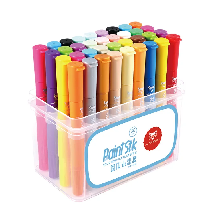 36 Colors Solid Tempera Paint Pens Quick Dry Washable Non-toxic for Kids, Work Great on Paper Wood Glass Ceramic Canvas