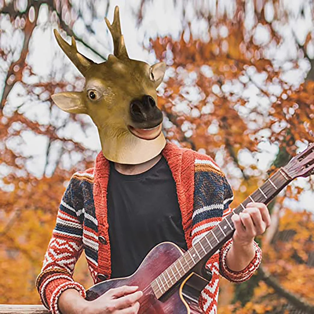 halloween revelry animal mask scary fox rave festival adult realistic latex fox head mask for costume led light up masks