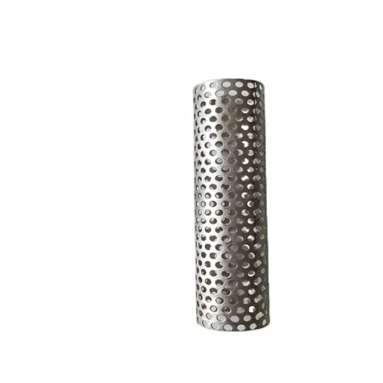 10 micron stainless steel perforated cylinder filter tube pipe exhaust