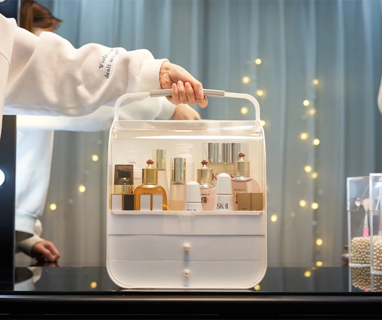 Practical peal make up box professional cosmetic organizer