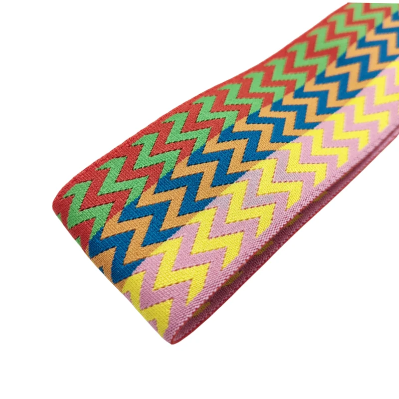 Wholesale High Quality Custom Pattern Multi-color Jacquard Polyester Drawcord Elastic Band for Underwear Clothing Waistband