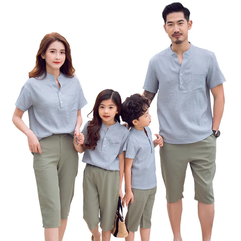 Taidieer 2021 wholesale cotton and linen fashion holiday parent-child wear Mom I summer family