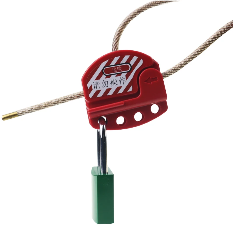 Universal Multipurpose Zenex Adjustable Safety Cable Lockout Device with insulated 6mm diameter vinyl-coated steel cable