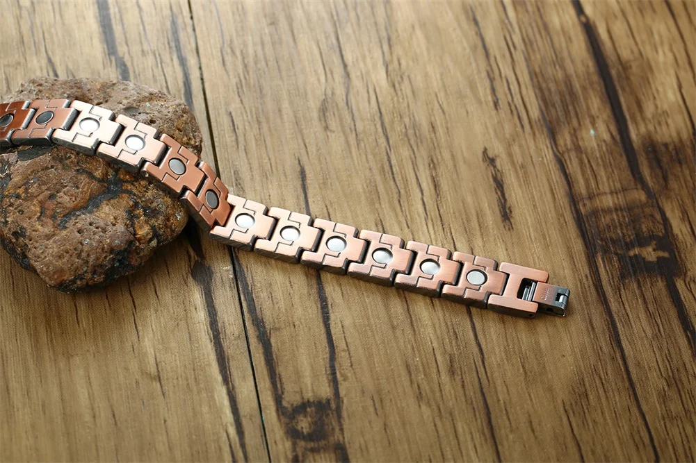 2024 Лидер продаж Регулируемый магнитный браслет ручной работы медный для здоровья Мужской Магнитный Набор артрита