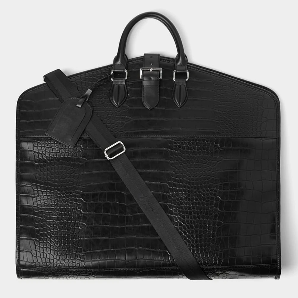 
Custom Black High Quality Vegan Leather Mens Travel Bowling Bag Carrier For Men 