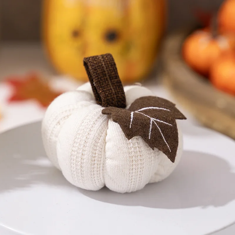 Festival Knitted Pumpkin Ornament Halloween Thanksgiving Plush Hanging Decoration Christmas Tree Ornaments Pumpkin Pendant