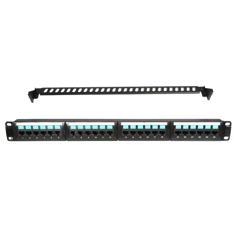 Factory Sale 16 24 50 port Cat5e Cat6a cat7 cat6 UTP patch panel rack stp 24 port patch panel