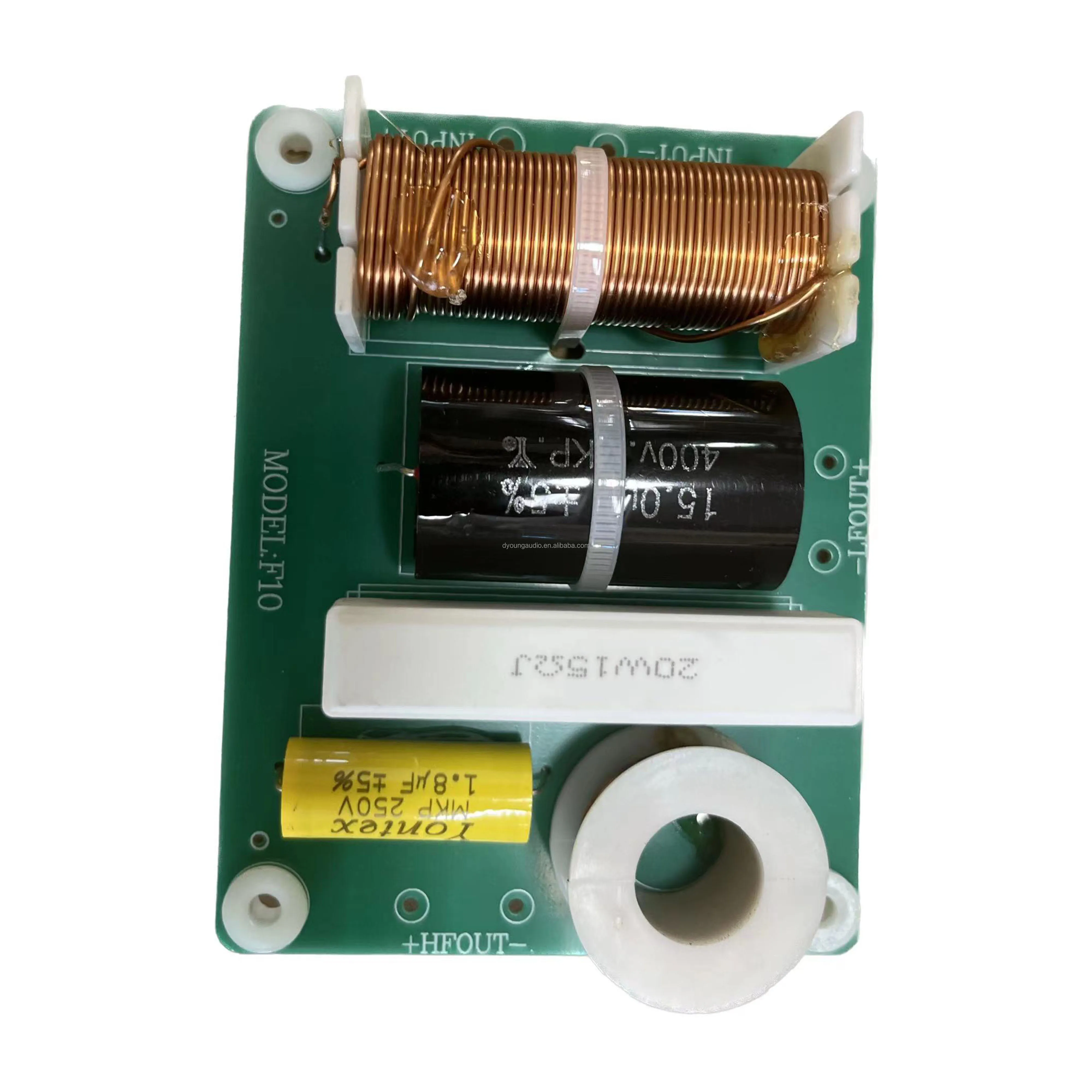 Single 10 inch 2 way pro sound audio system box passive crossover network