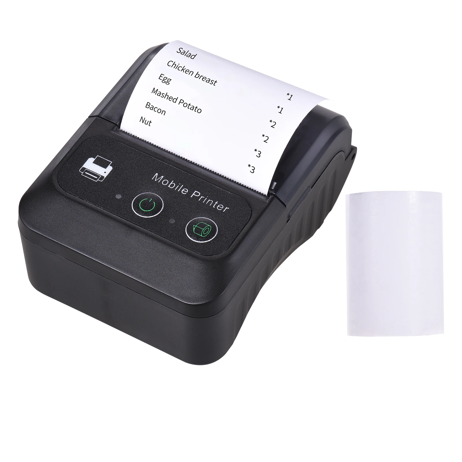 OWNFOLK Portable Barcode Mini Printer with BT USB Ports Support Android IOS Shipping Label Printer