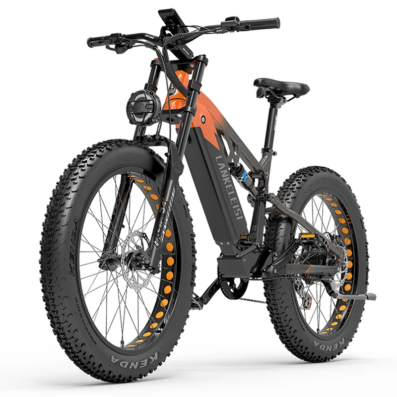 LANKELEISI RV800 26 inch fat tire electric mountain bike  48v 20ah Samsung lithium battery  750w Bafang motor electric bicycle