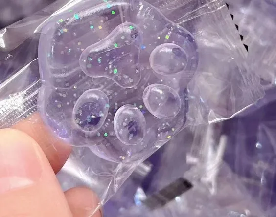 New Cute Cat Claw Kawaii Crystal Ice Cube Mochi Stress Relief Ball Small TPR Soft Rubber Jelly Sticky Toys Cute Cat Claw