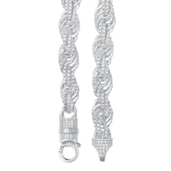 Customized Bulk Size 12mm Iced Out Moissanite Rope Chain 925 Sterling Silver Hip Hop Jewelry Moissanite Cuban Clasp Necklace