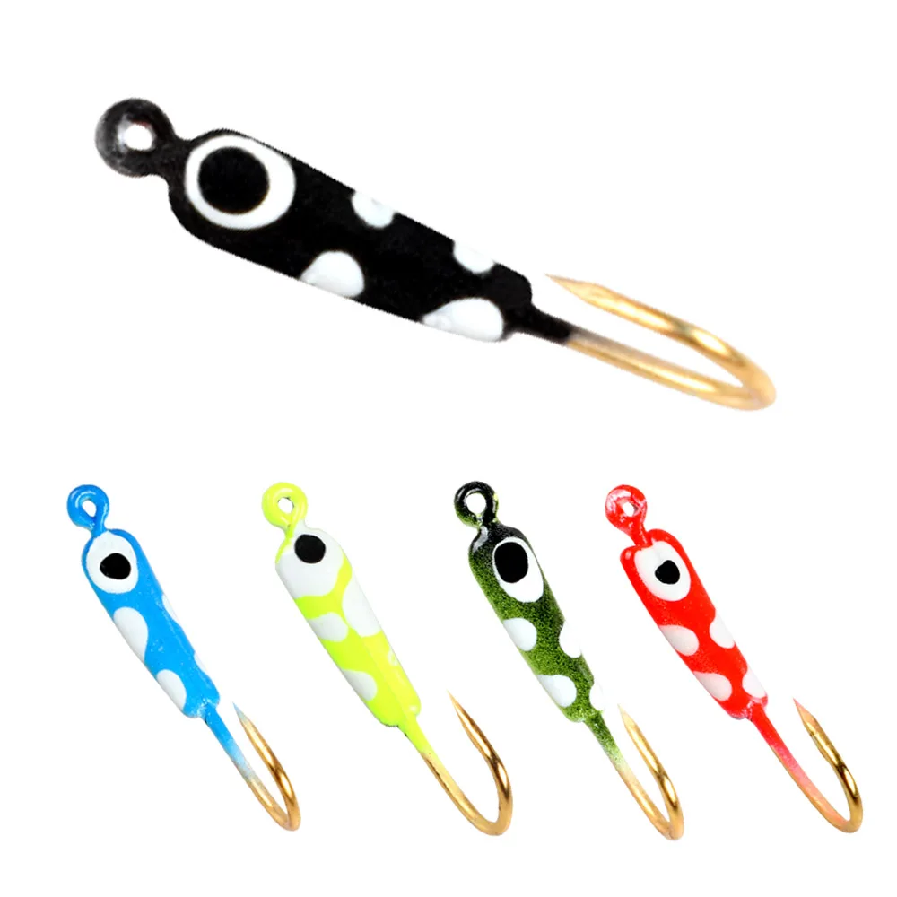 JOHNCOO 2.5CM 0.7G Winter Mini Lead Jig Fishing Jig Head Hook Ice Lure
