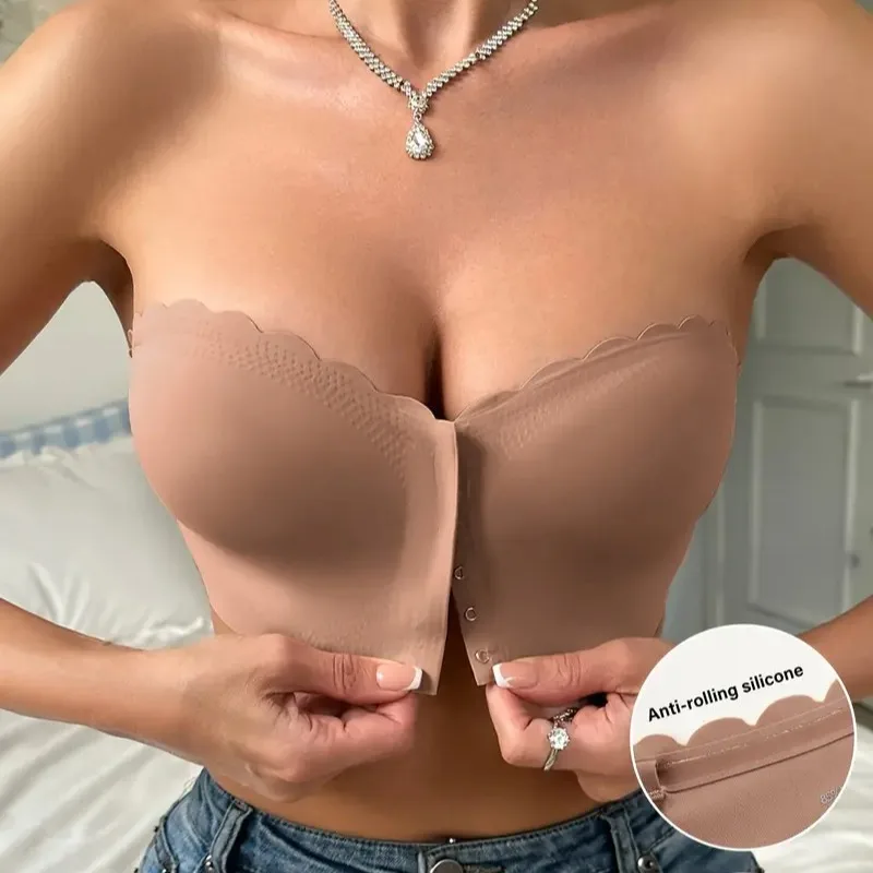Seamless Ladies Tube Top Bralette Bandeau Bustier Invisible Wrap Bra Plus Size Strapless Bra Bralette sin tirantes para mujer