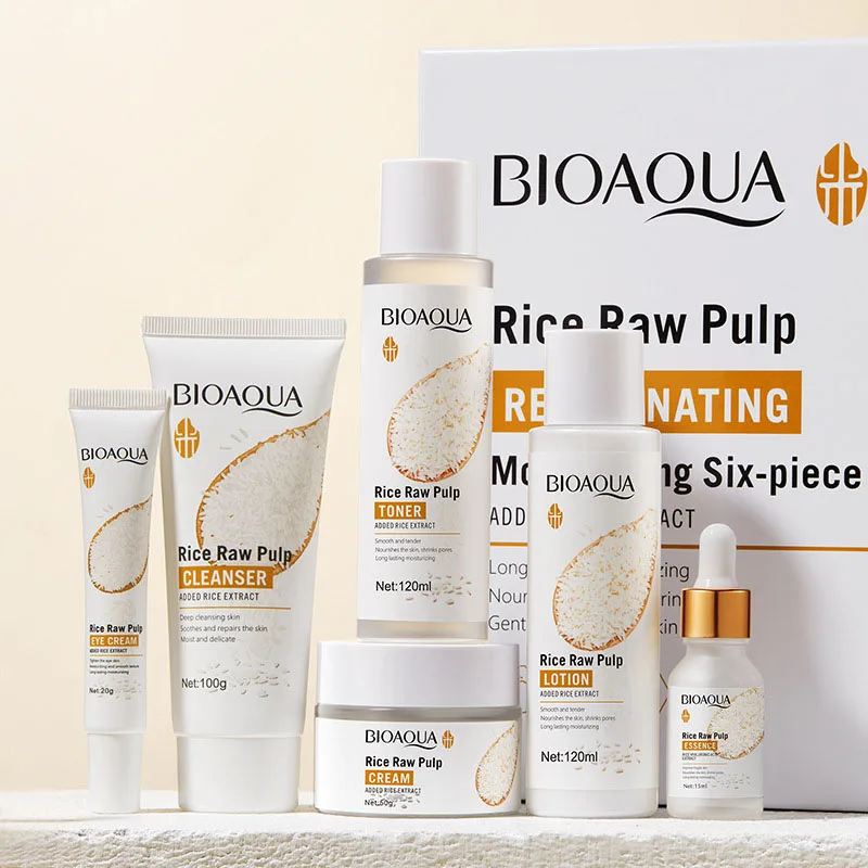 Skin Care Products Lightening Nourishing Rice Extract Natural Facial Skin Care Set for Women