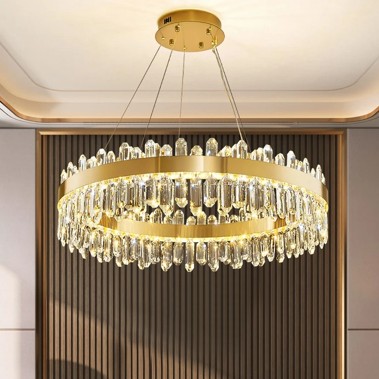 New Product Gold Premium K9 Crystal Living Room Dining Room Villa Corridor Ceiling Lamp Lustre Lighting