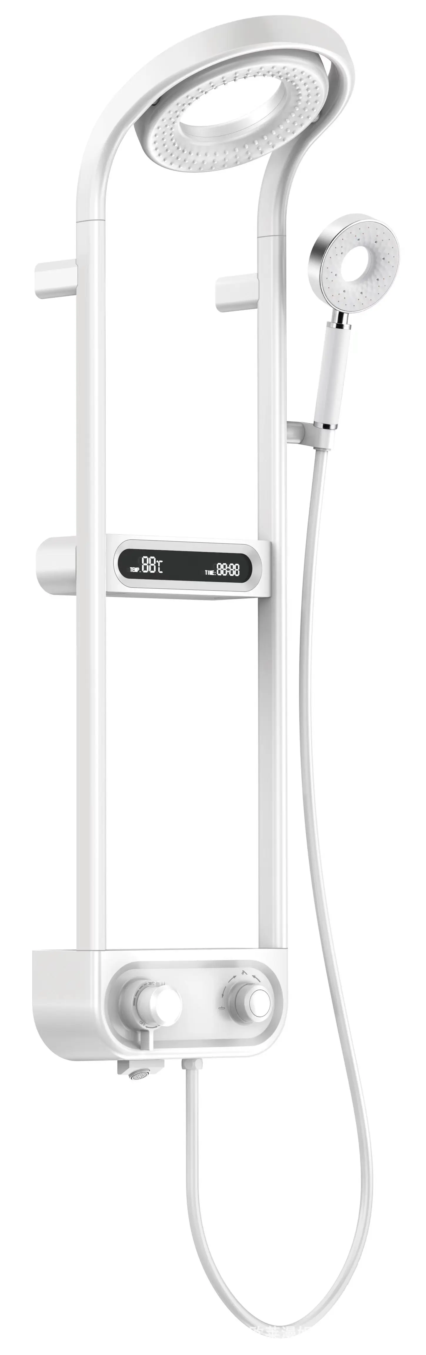 All copper rain shower screen storage rack intelligent constant temperature digital display shower set bathroom accessories