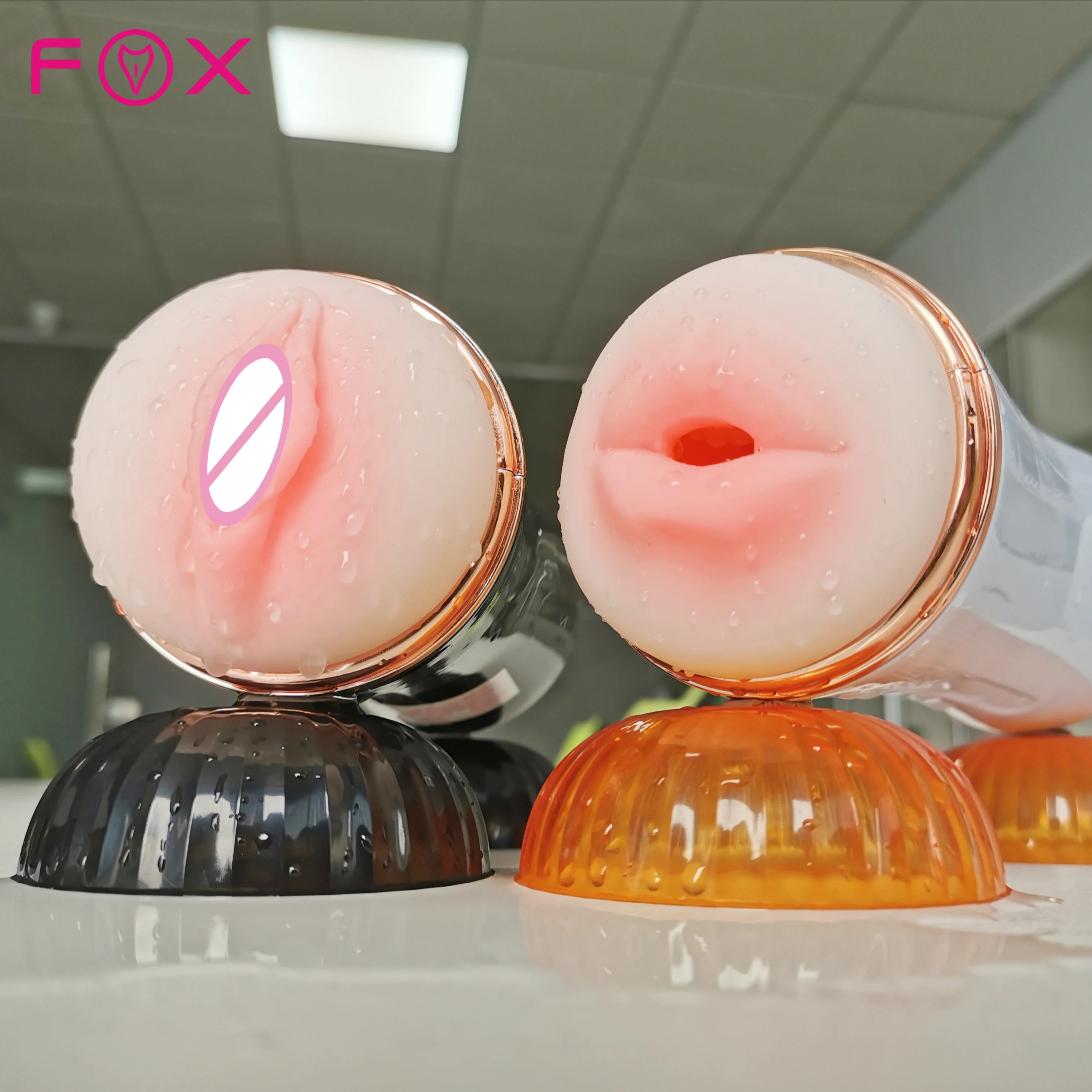 Automatic Electric Thrusting Piston Dual Channel TPE Masturbator for Mens Dildo Masturbation Machine Men Masturbation Sex Toys