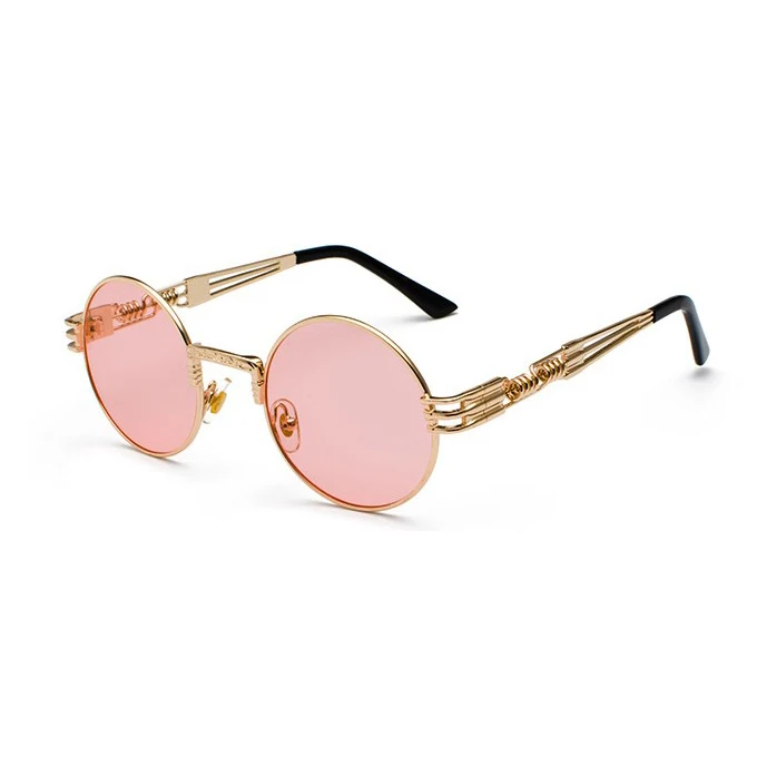 2021 Trend Steampunk Sunglasses Round Designer Metal COATING SUNGLASSES Men Retro CIRCLE SUN GLASSES