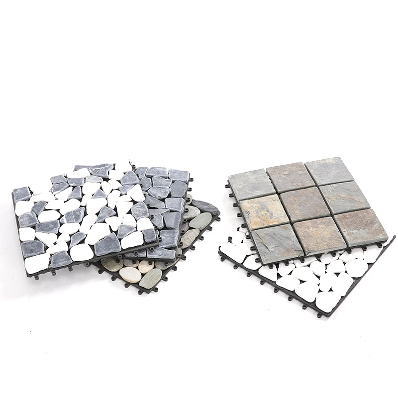  Pebble stone deck tiles for home garden floor easy-install diy