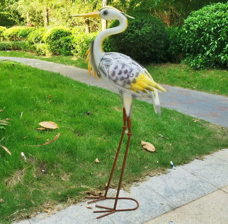 Для декоративного освещения заднего двора металлическая скульптура heron декоративное освещение на солнечной