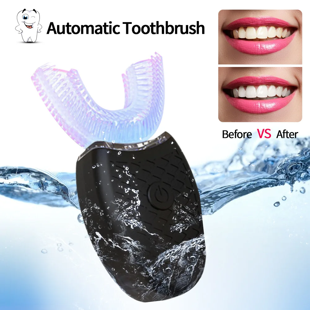 U Shaped Electric Toothbrush Ultrasonic Automatic Whitening Massage Toothbrush for Adults with 4 Cleaning Modes