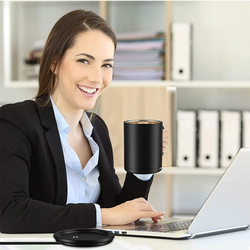 Convenient and easy to use Gift promotion group buying Self Heating Electric Mug Vacuum  Modern Smart Mug with Bluetooth