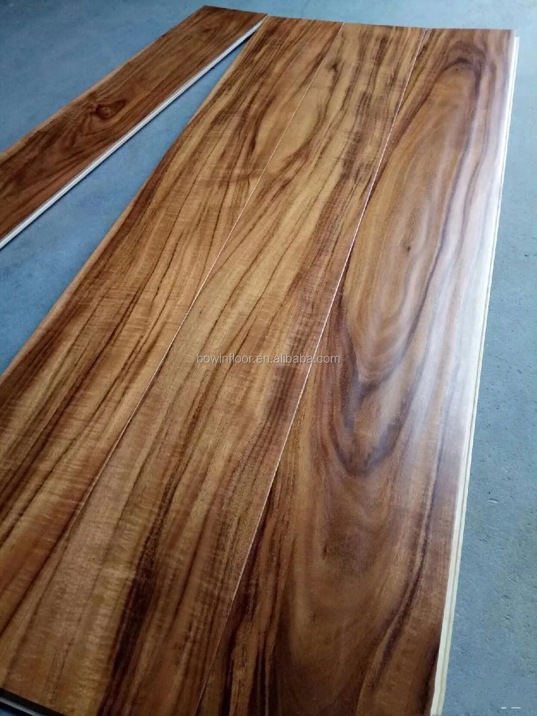 short leaf hand scraped golden color acacia engineered hardwood flooring