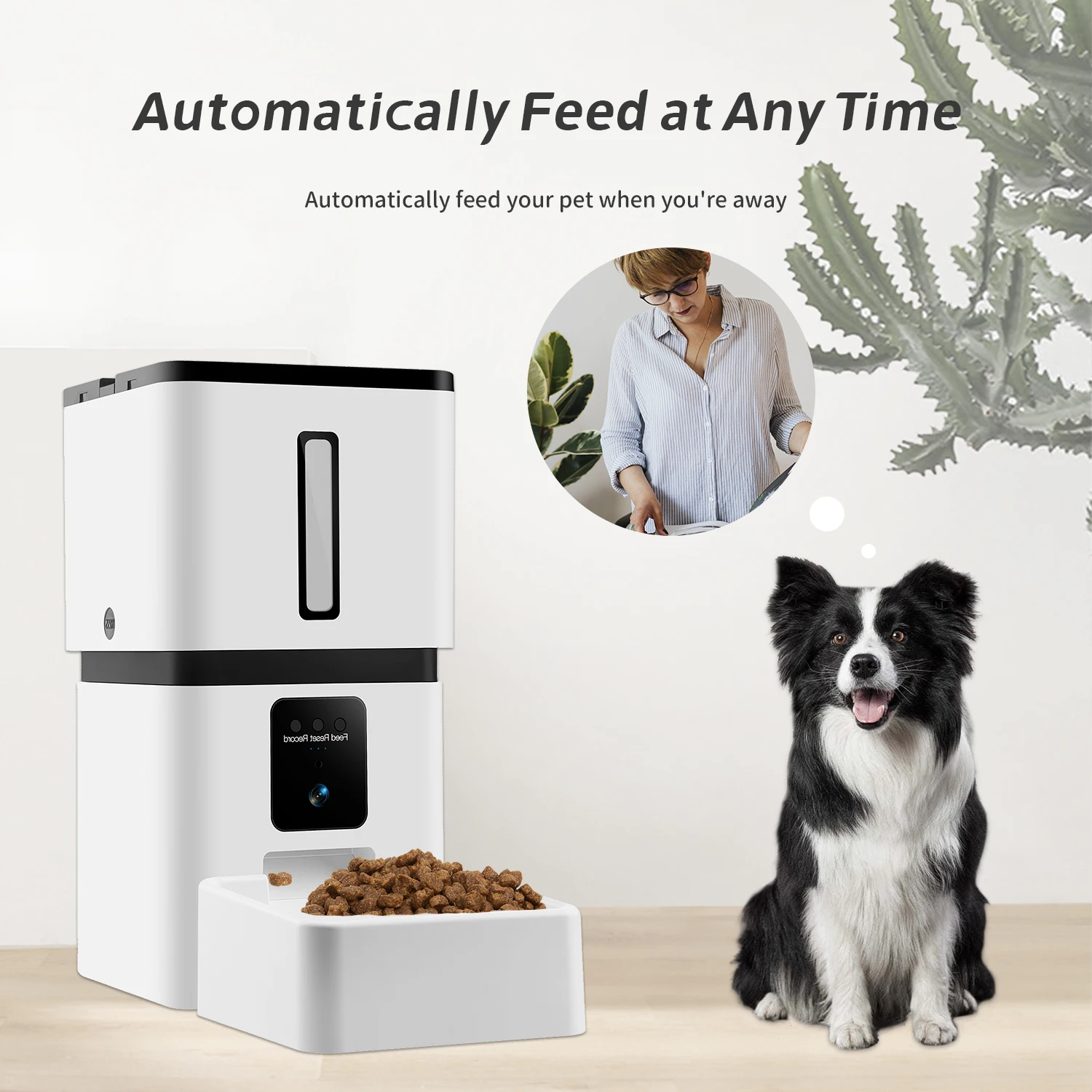 Factory Direct HD Camera and APP Remote Timing Control One Click Feeding Smart Pet Feeder for Cat and Dog