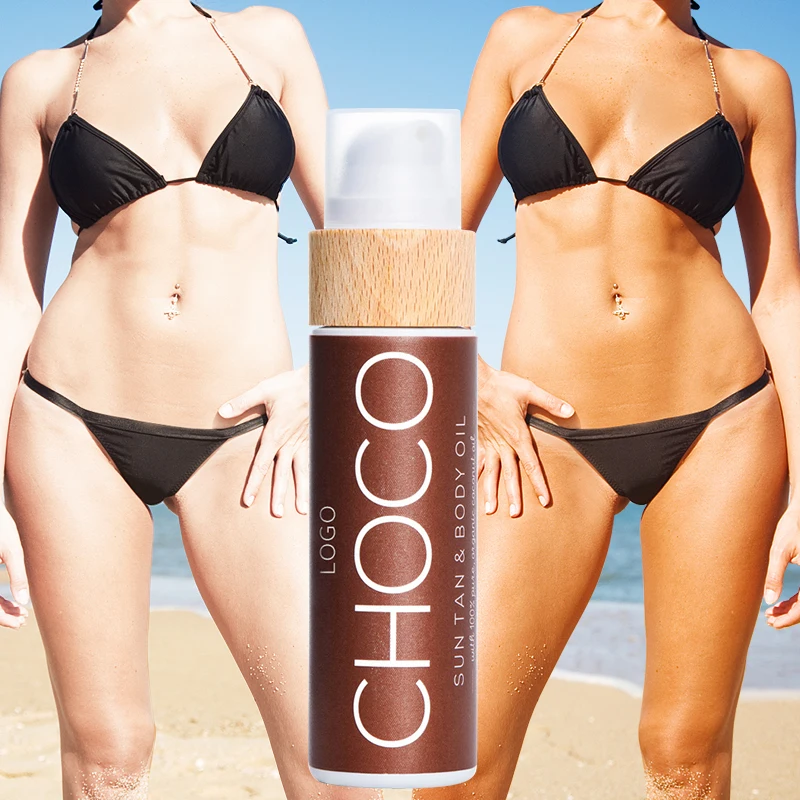 OEM DAAO Private Label In stock Vegan Organic Tanning Oil with SPF6 Sun Tan Body Oil