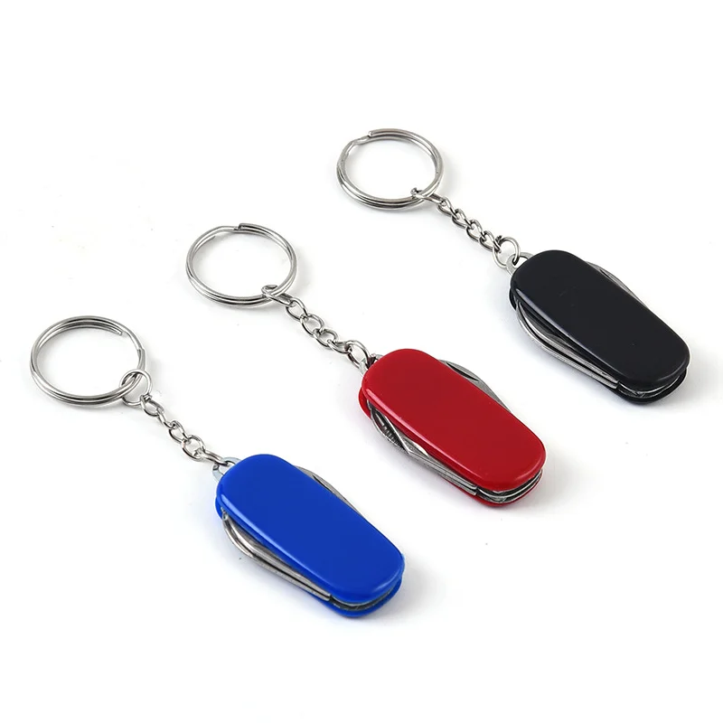Promotional Gifts EDC Multi Tools Custom Logo 4 in 1 Mini Multi Functional Tool  Metal Key Chain Gadget Item Multitool