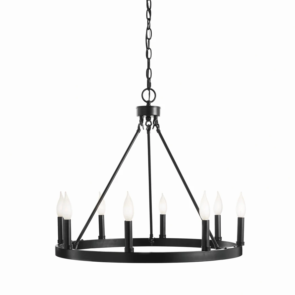 8 Light Pendant American Retro Iron Pendant Lights Lobby Industrial America Classic Vintage 8 Light Chandelier