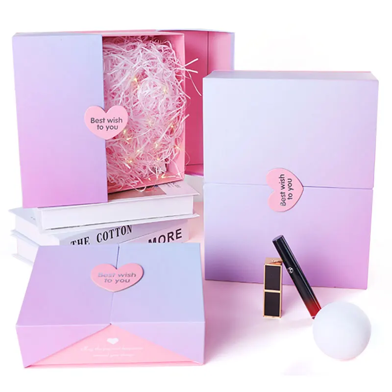 Custom Logo Luxury Christmas Design Double Door Opening Gift Box Set Packaging With Magnetic