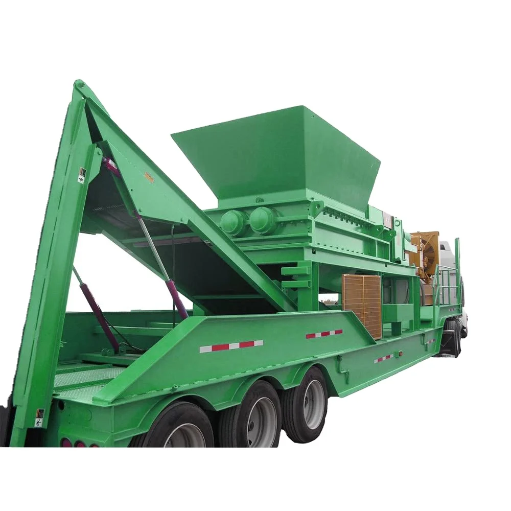 Hot Sale Mobile Tyre Shredding Machine On a Trailer