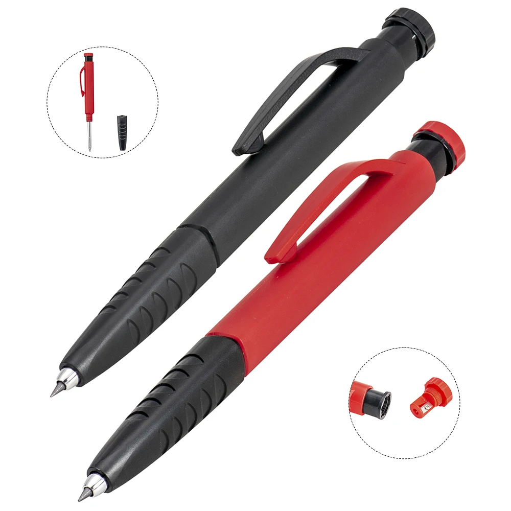 Carbide Scriber Refills Triangle Marking Tool Carpenter Pencils with Built in Sharpener for Architect Construction