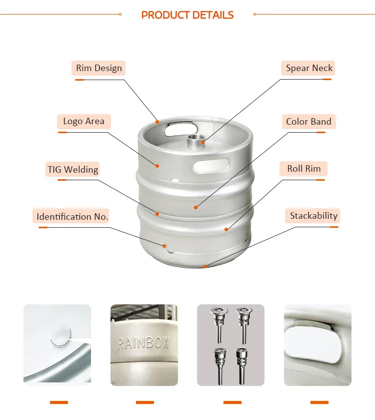 304 Party Gift home brewing Euro Standard  stainless beer keg 20L For Brewery Equipment