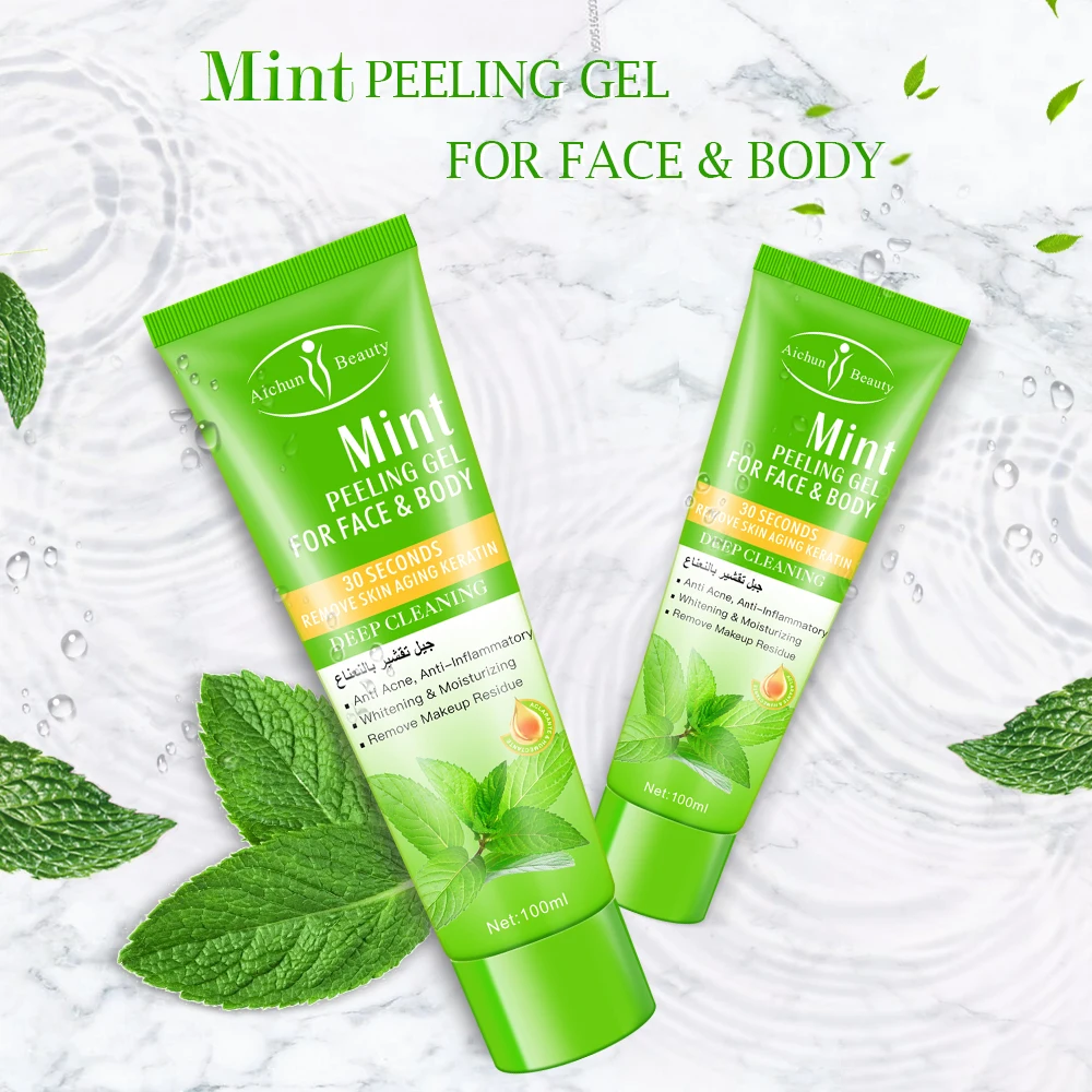 
Aichun Mint Leaf Exfoliator Oil Control Moisturizing Skin Peeling Chicken Skin Moisturizing Gel 100g 