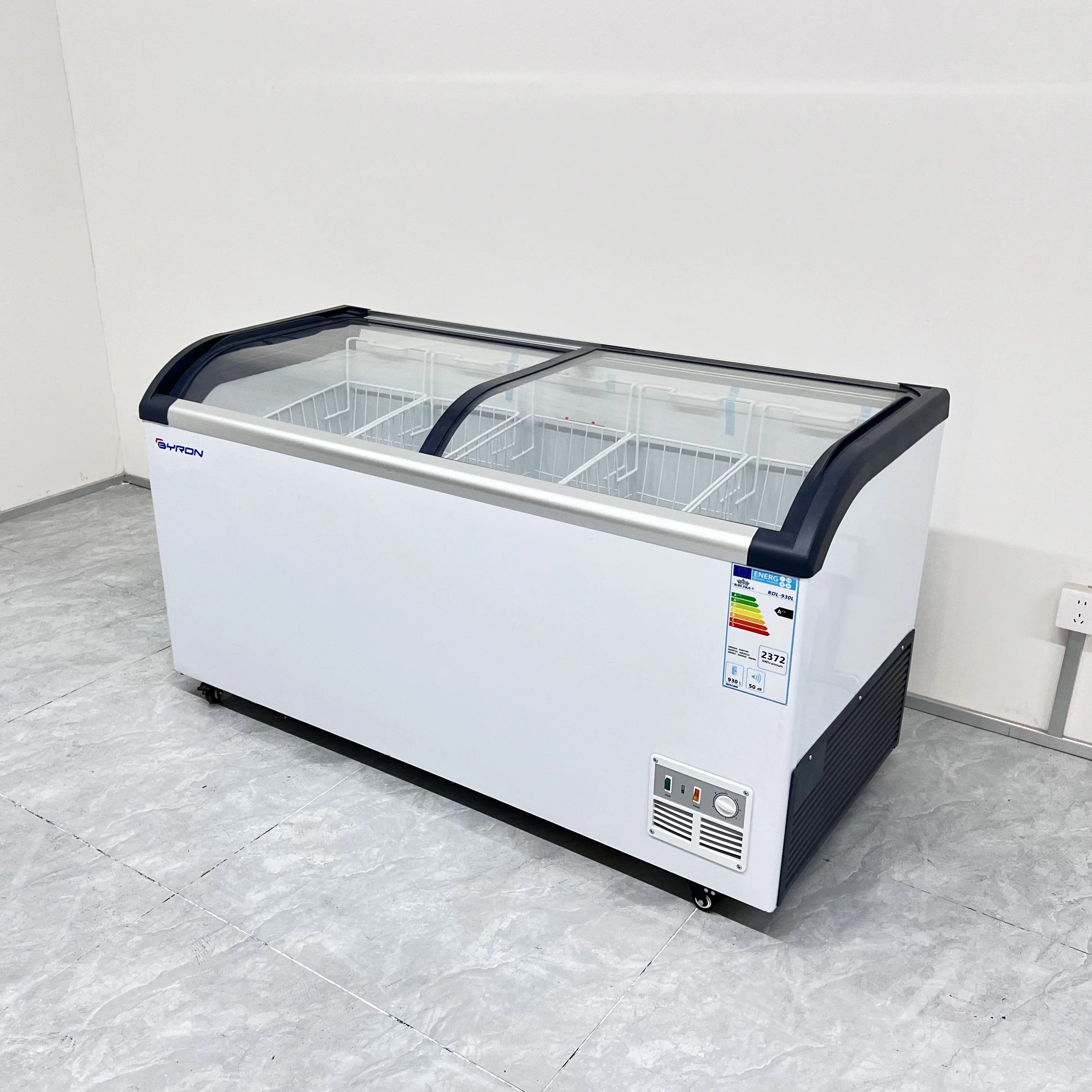 Meat horizontal glass top deep freezers with glass top display chest freezer