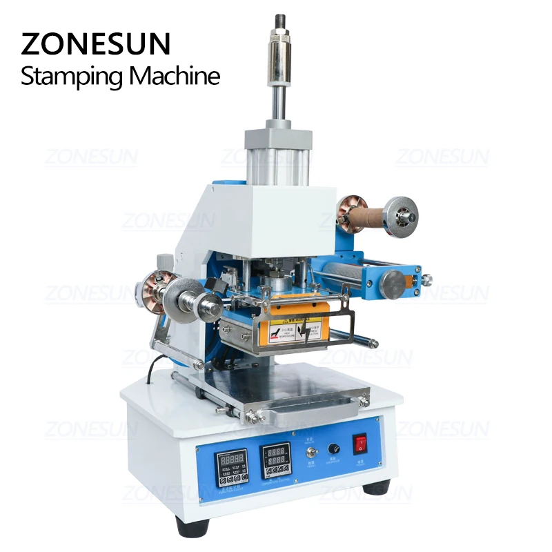 ZONESUN ZY-819E пневматическая штамповочная машина для сгибания кожаных логотипов нанесения надписей штамповка логотипа