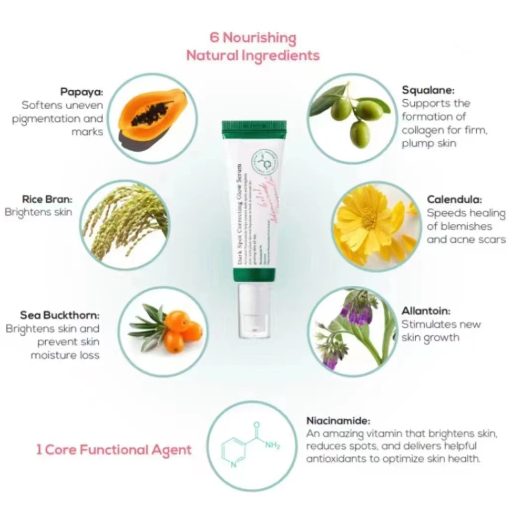 Dark spot correcting glow serum Niacinamide 5% lighten spots facial serum 50ml Spot Caring Repair Cream For All Skin Type
